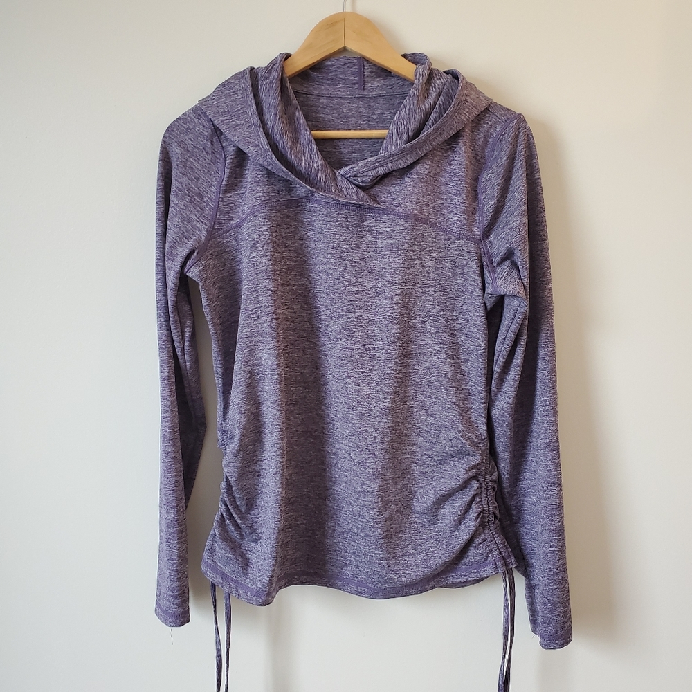 Reebok sports hoodie with side cinch, thumb holes
